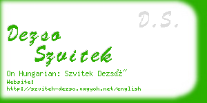 dezso szvitek business card